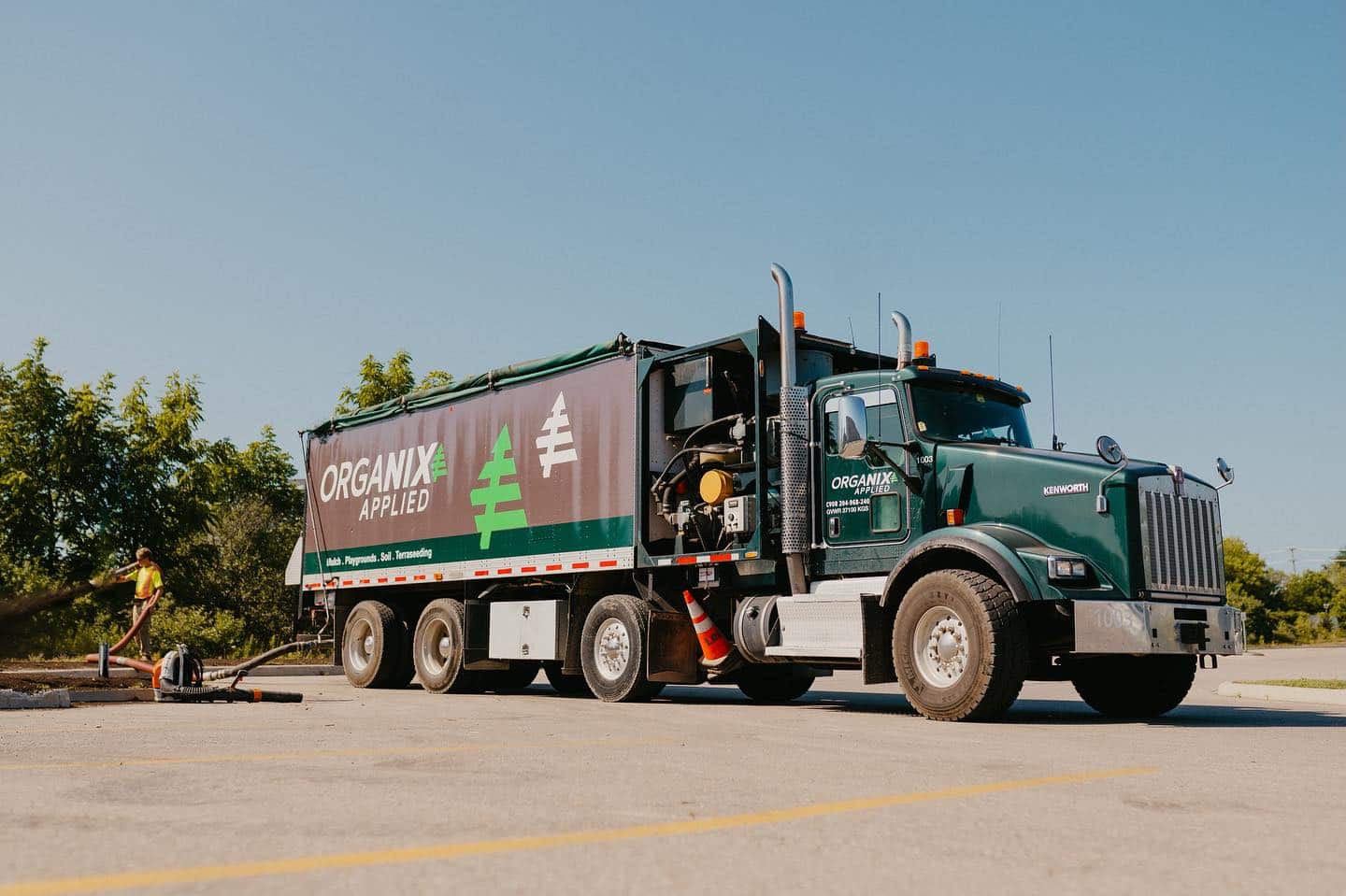 mulch blower truck